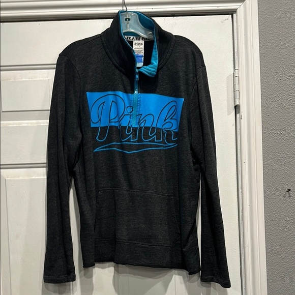 PINK Victoria's Secret Black and Blue Sweatshirt size L - Picture 1 of 8